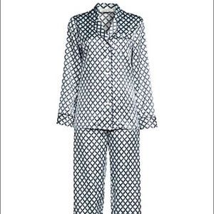Ginia Novello Print Silk-Blend Pajamas